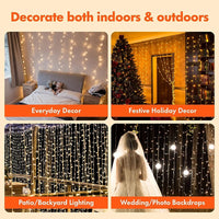 USB LED Fairy Light Curtain — 8 Modes