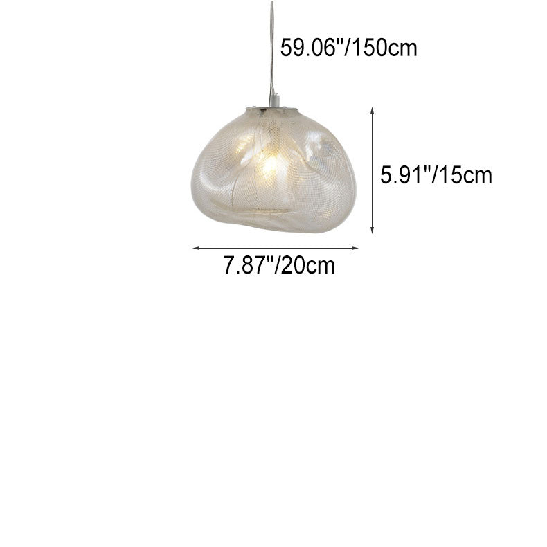 Modern Cloud-Form Glass Pendant Light - 1-Light Suspension