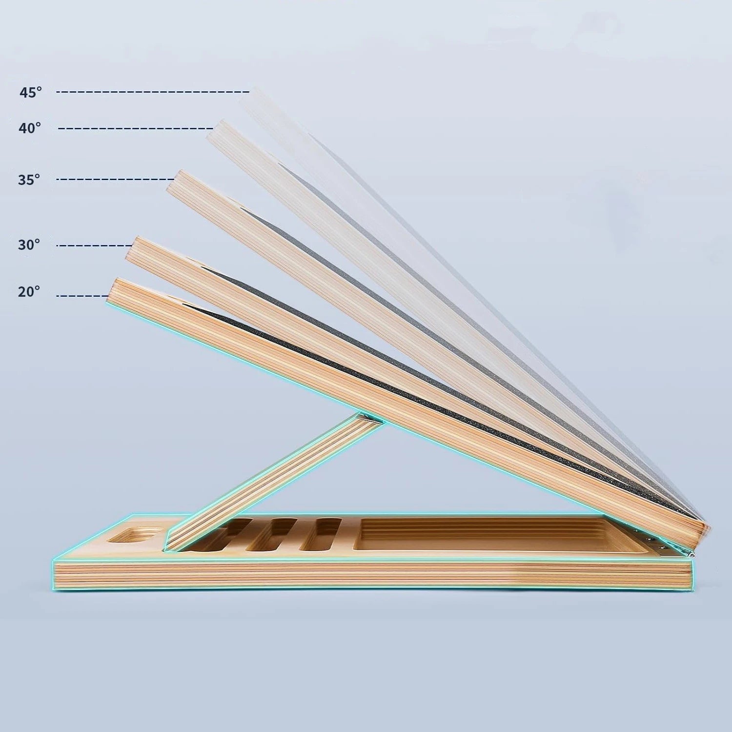 Professional Wooden Stretching Board Slant Board Adjustable Portable Non-Slip Calf Stretch Wedge Exercise Equipment Squat Board