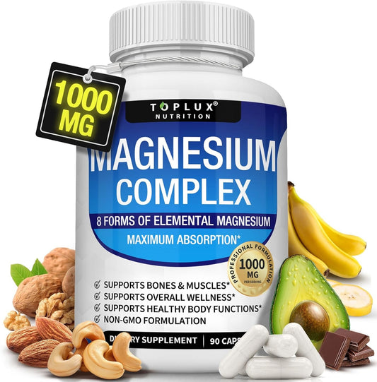 Magnesium Complex 8-in-1 — 90 capsules, 1,000mg per serving, front of bottle
