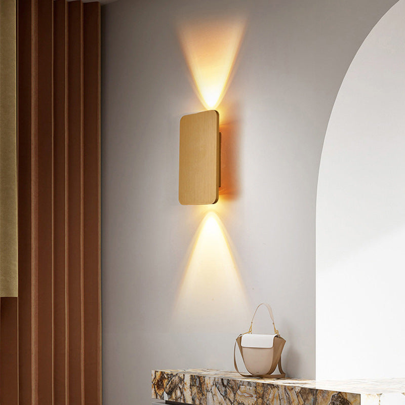 Modern Minimalist Aluminum LED Wall Sconce – Compact Square Lamp for Hallways