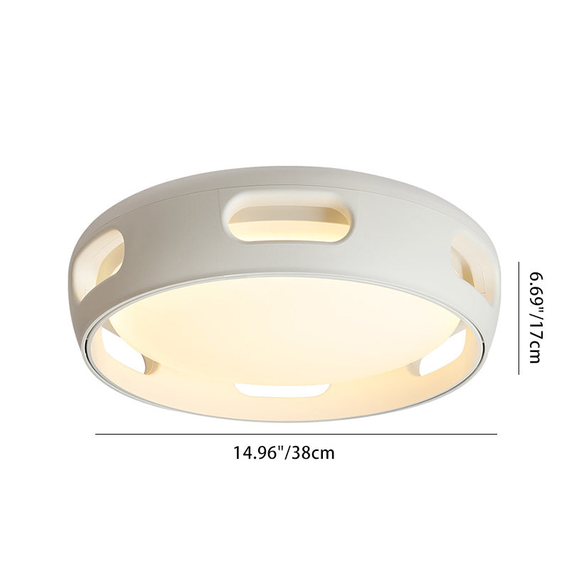 Nordic Contemporary Round Bladeless Ceiling Fan Light with PC Acrylic LED, Semi-Flush Mount for Bedroom