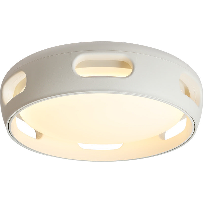 Nordic Contemporary Round Bladeless Ceiling Fan Light with PC Acrylic LED, Semi-Flush Mount for Bedroom