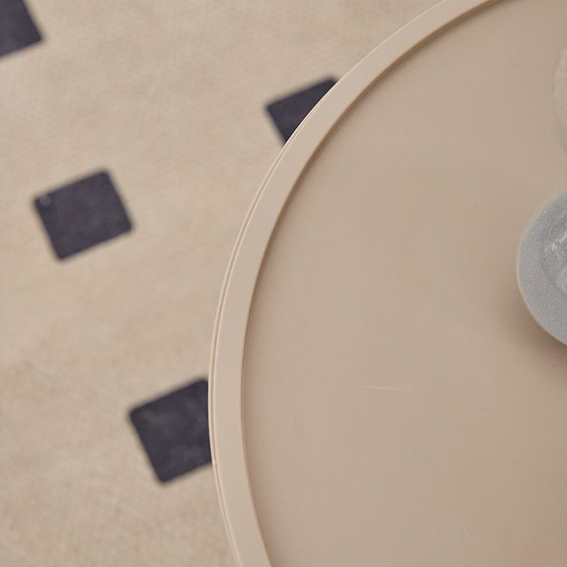 Modern Minimalist Round PP and Stainless Steel Side Table with a 3-Leg Base for Living Room