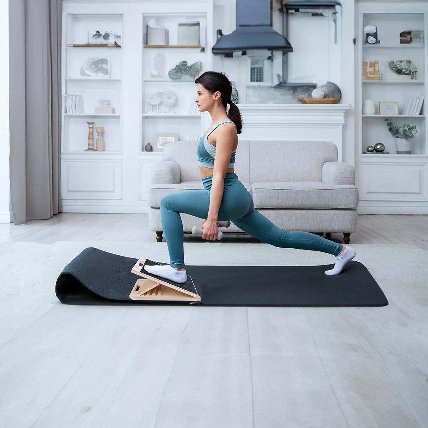 Professional Wooden Stretching Board Slant Board Adjustable Portable Non-Slip Calf Stretch Wedge Exercise Equipment Squat Board